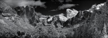 Yosemite Valley in Winter - Infrared Panorama clipart