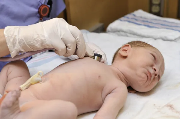 Newborn Baby - Lung Examination Stock Image