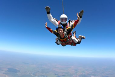 Skydiving photo. Tandem. clipart
