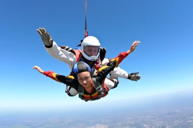 skydiving fotoğraf. Tandem.