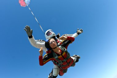 skydiving fotoğraf. Tandem.