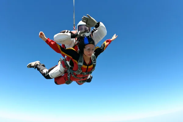 Skydiving fotoğraf. Tandem. — Stok fotoğraf