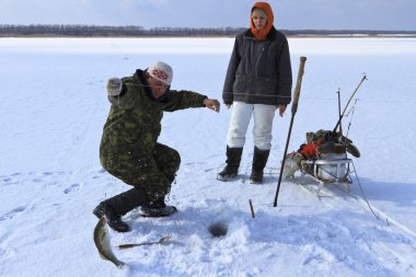 Ice fishing clipart