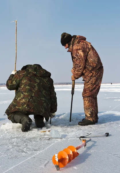 Ice fishing Stock Image