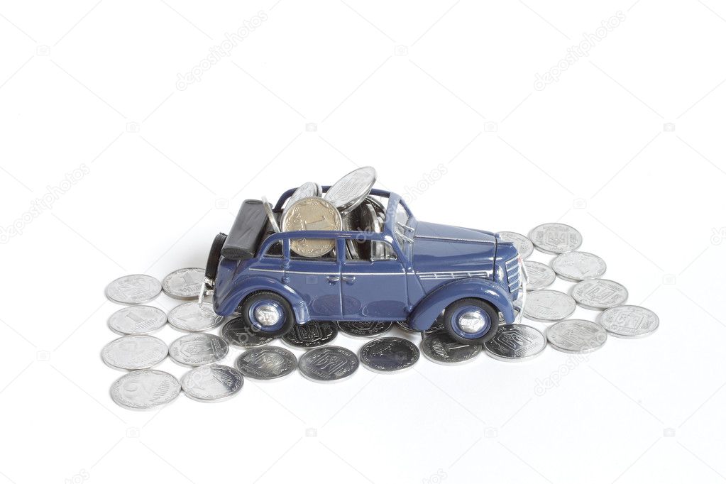 Model of the car with the coins