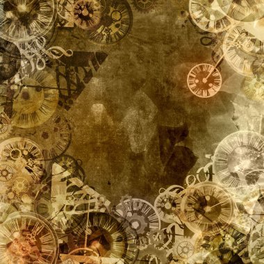 Vintage clocks time theme background clipart