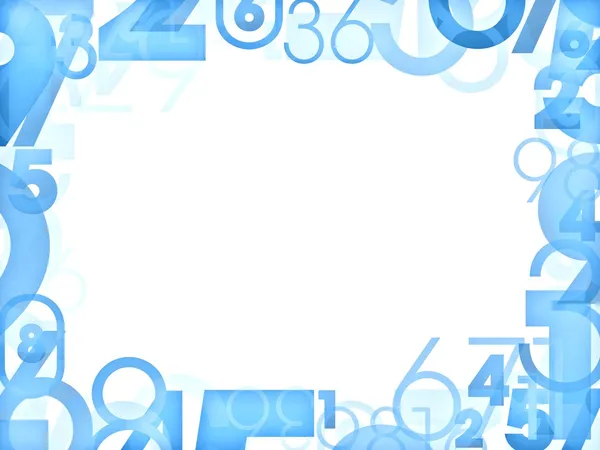 Рамки синіх чисел ізольовані на білому — стокове фото