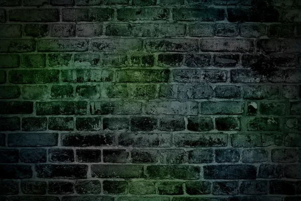 Rough dark green brick wall — Stock Photo, Image