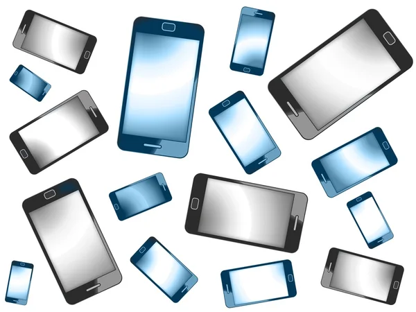 Modern Smart Phones Isolated On White — Stock Photo, Image