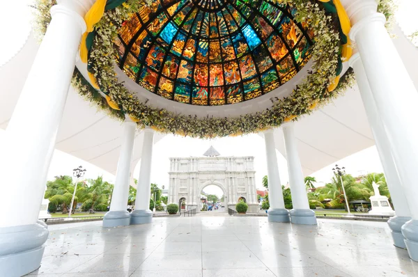 Pavilion with stained glass — Stock Photo, Image