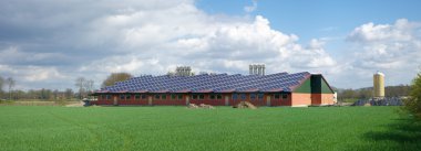 Farm with solar panels clipart