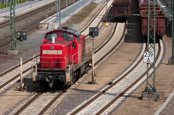 Červený vlak — Stock fotografie