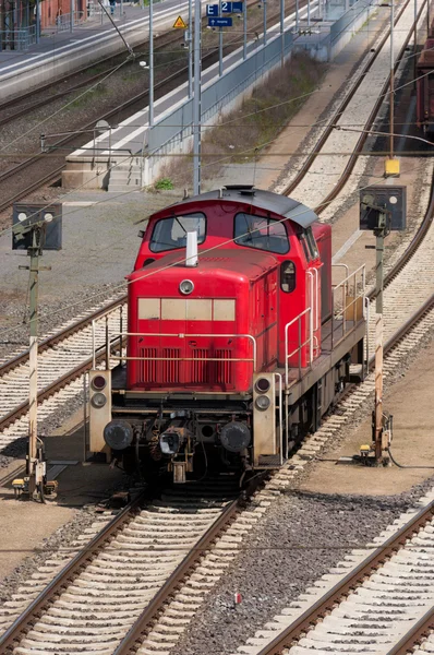 Červený vlak — Stock fotografie