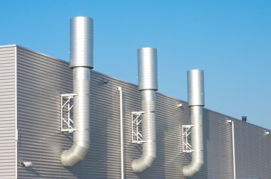 Chimneys on building clipart