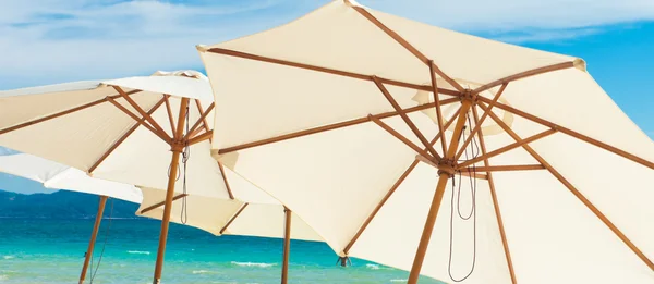 White umbrellas — Stock Photo, Image