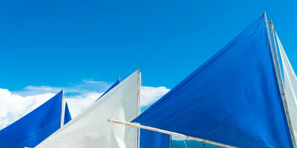 White and blue sails — Stock Photo, Image