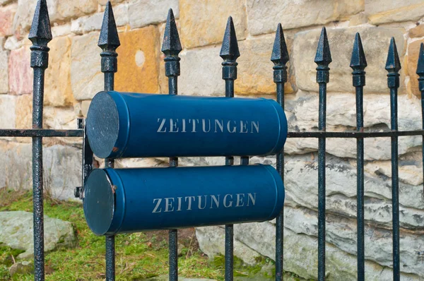 Blue mailbox — Stock Photo, Image