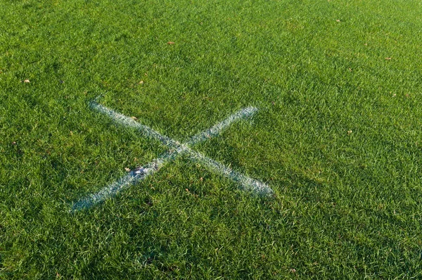 Cross in grass — Stock Photo, Image