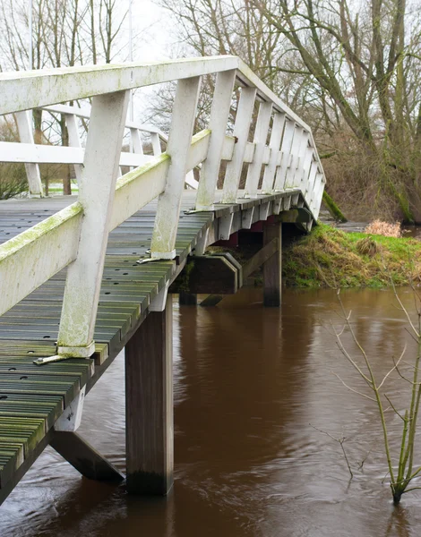 Houten voetgangersbrug — Stockfoto