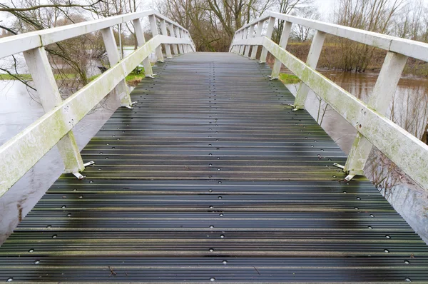 Ponte pedonale in legno — Foto Stock