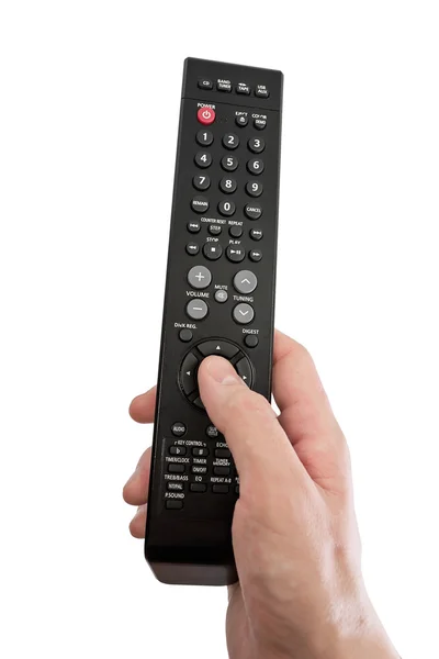 stock image The TV remote control in hand. isolated