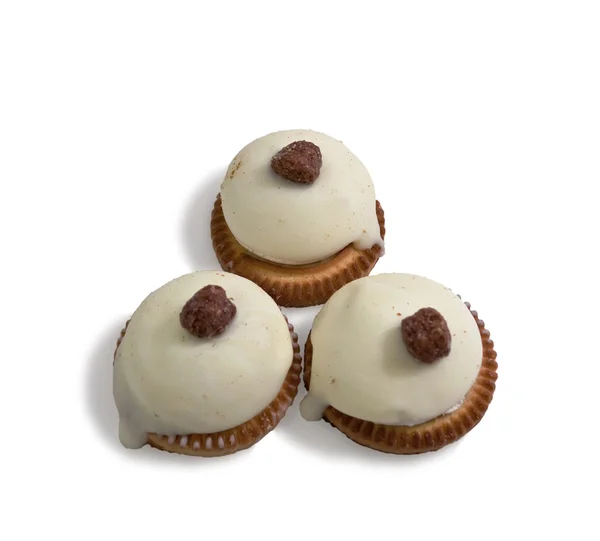 stock image Cookies covered with a spherical shape with white chocolate