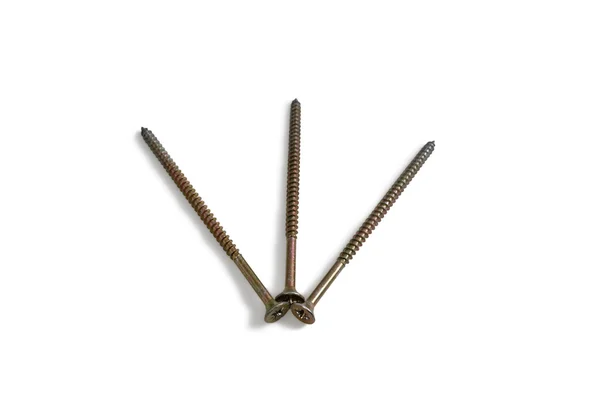 Long screws. Close-up, isolated — Stock Photo, Image