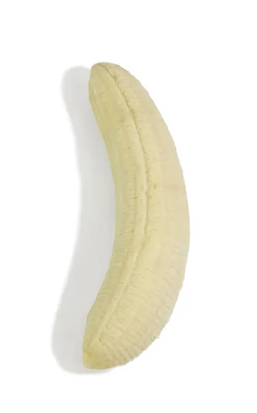 Peeled banana isolated on white background — Stock Photo, Image