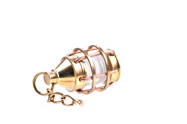 Brass mini lantern with a chain — Stock Photo, Image