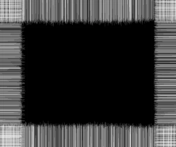 Černé pozadí s bílými třásněmi rámečku obrázku — Stock fotografie