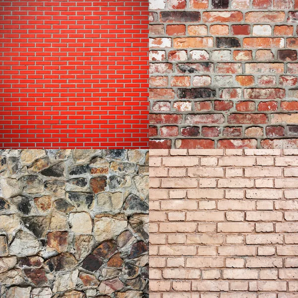 Tegel vägg textur samling — Stockfoto