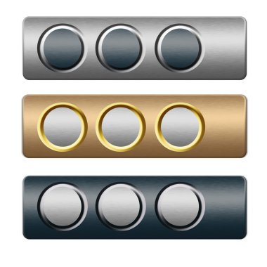 seçim metal düğme metin ve web tasarımı için