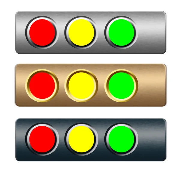 Botões de metal de escolha para texto e web design — Fotografia de Stock