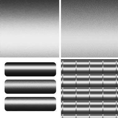 Silver background textures push buttons clipart