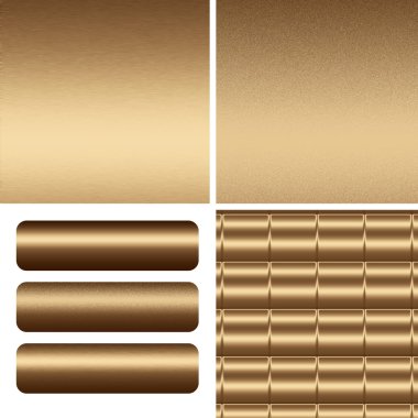 Set of gold metal textures and boards clipart