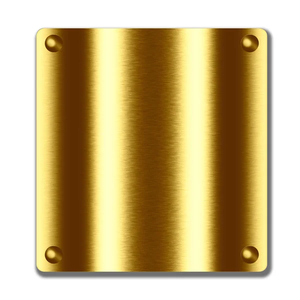 Tavola di metallo dorato. illustrazione vuota, texture, sfondo per inserire testo o — Foto Stock
