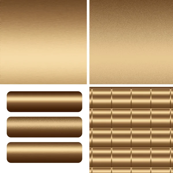Set aus Gold Metall Texturen und Platten — Stockfoto