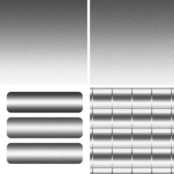 Aantal zilveren metal texturen en boards — Stockfoto