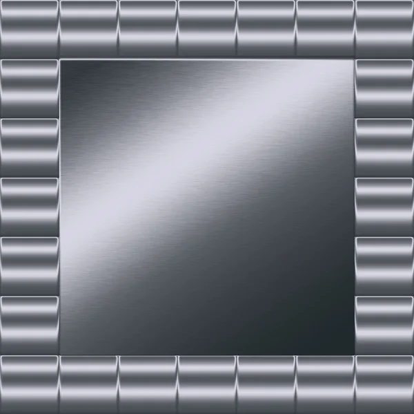 Chrome metal texture and frame — Stock Photo, Image