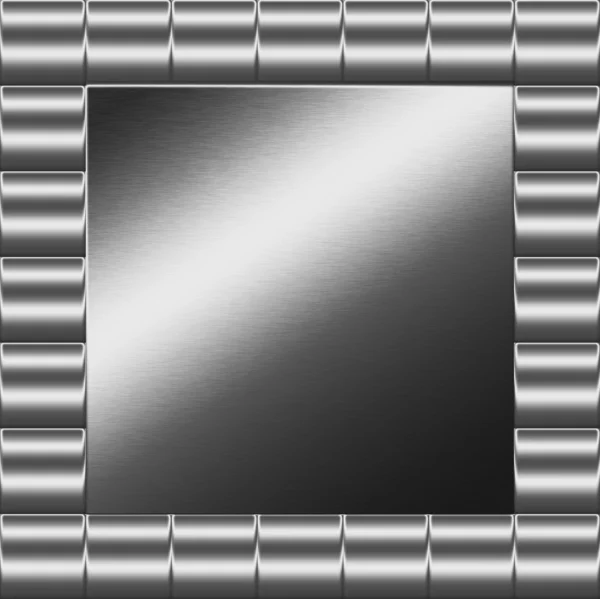 Abstract silver metal frame to insert text or design — Stock Photo, Image