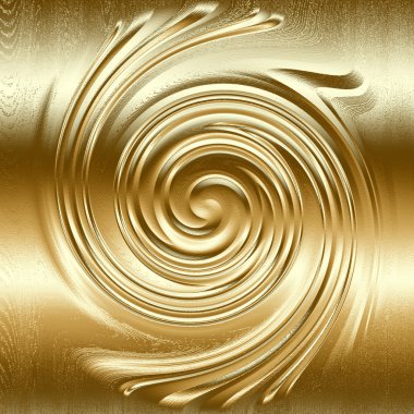 Abstract spiral metal relief, gold metal helix to design clipart