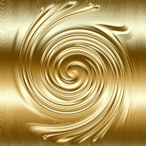 Abstraktes spiralförmiges Metall-Relief, goldene Metallspirale zum Entwerfen — Stockfoto