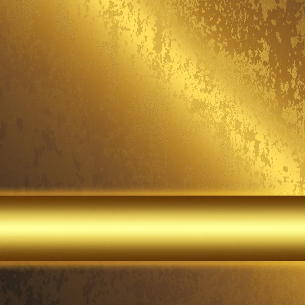Gold metal surface with smooth bar as background to insert text or design — Stock Photo, Image
