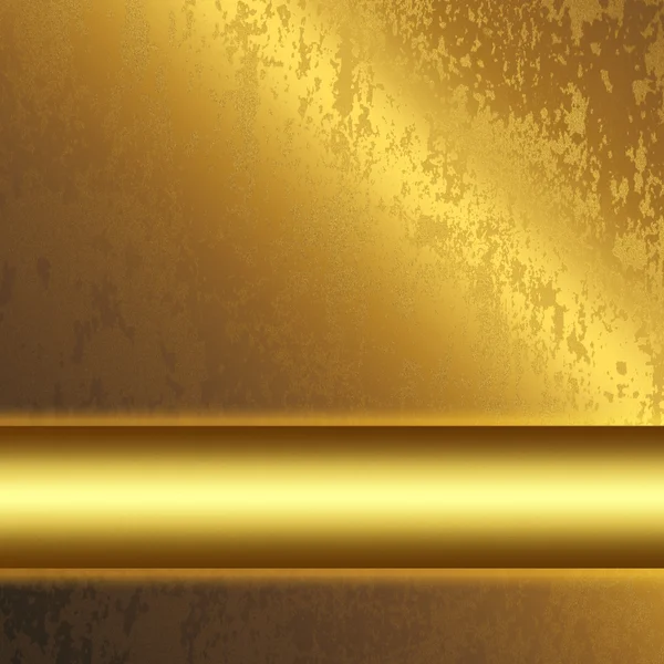 stock image Gold metal surface with smooth bar as background to insert text or design