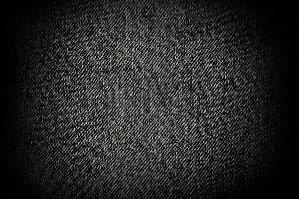 Textura têxtil real preta, fundo vinheta para inserir texto ou design — Fotografia de Stock