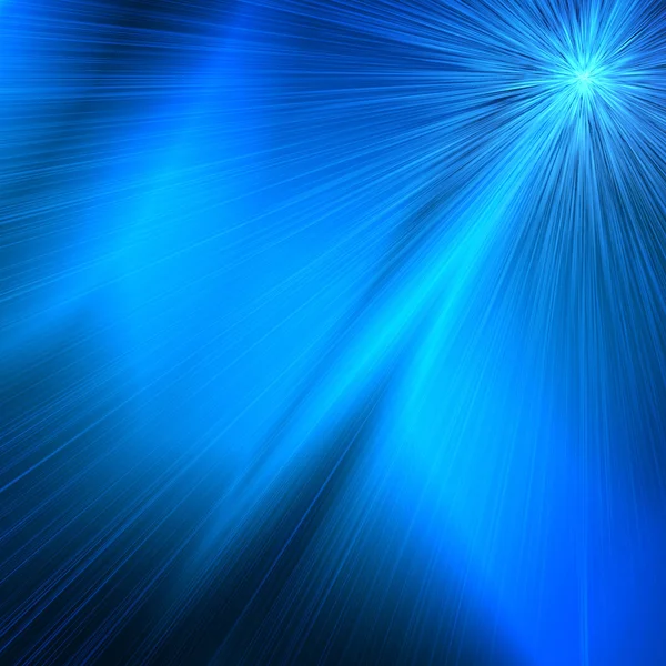 Explosion strålar och blå bakgrund att utforma — Stockfoto