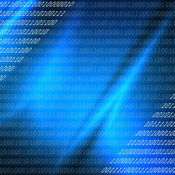 Códigos binários azuis fundo, internet ou nova concepção de tecnologia — Fotografia de Stock