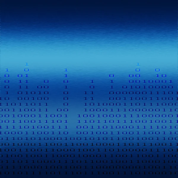 Graphique binaire sur fond métallique bleu — Photo