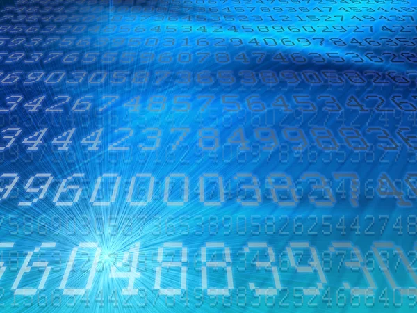 Códigos digitais brancos no fundo azul moderno — Fotografia de Stock