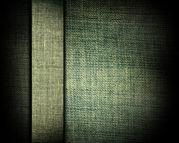 Green grunge fabric with bar as vintage background for insert text or design — Stock Photo, Image